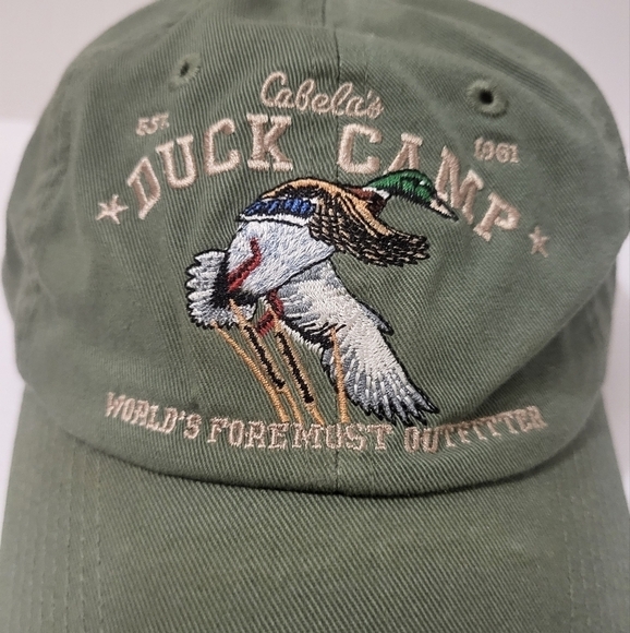Cabelas Army Green, Duck Camp Hunting Cap, One Size Fit All - Picture 3 of 9